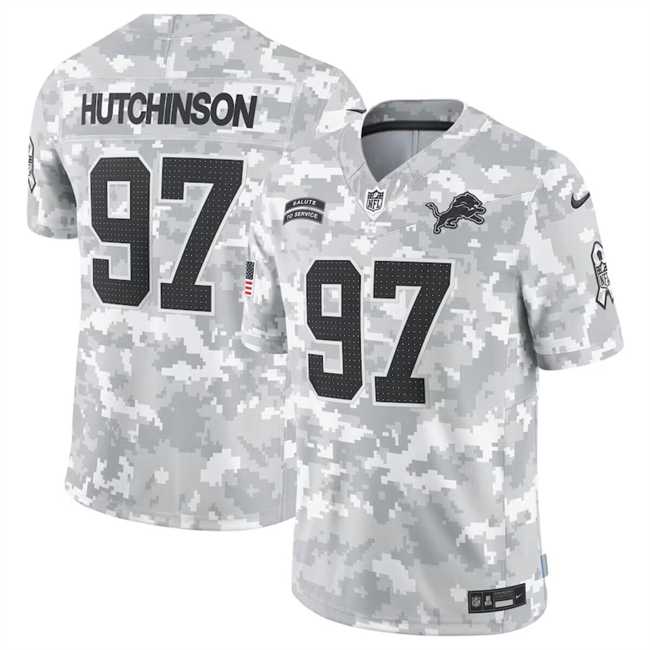 Men%27s Detroit Lions #97 Aidan Hutchinson 2024 Arctic Camo Salute To Service Limited Stitched Jersey Dyin